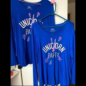 Girls Plus Justice Unicorn Party Long Sleeve Top